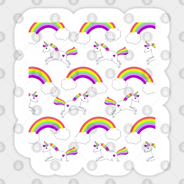 Unicorn rainbow pattern Sticker by Fadedstar